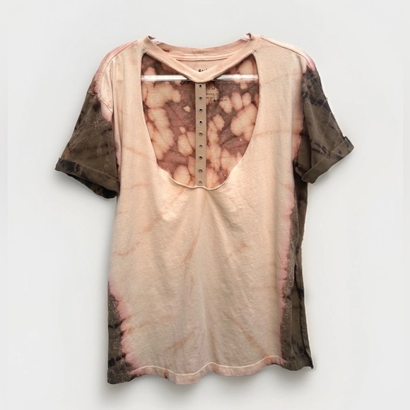 Affliction Tops - Affliction Standard Series T Shirt Women S Tie Dye Pink Brown Studs Biker Grunge